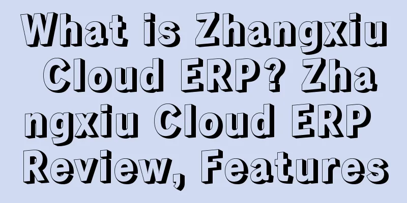 What is Zhangxiu Cloud ERP? Zhangxiu Cloud ERP Review, Features