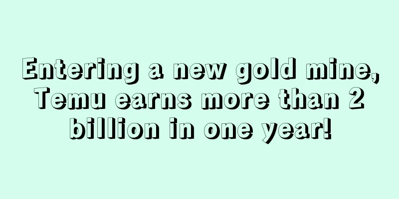 Entering a new gold mine, Temu earns more than 2 billion in one year!