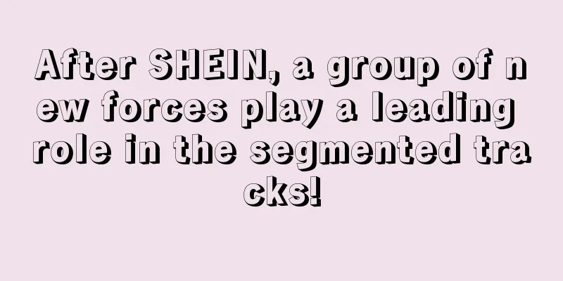 After SHEIN, a group of new forces play a leading role in the segmented tracks!