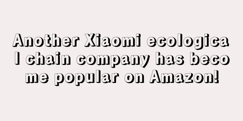 Another Xiaomi ecological chain company has become popular on Amazon!
