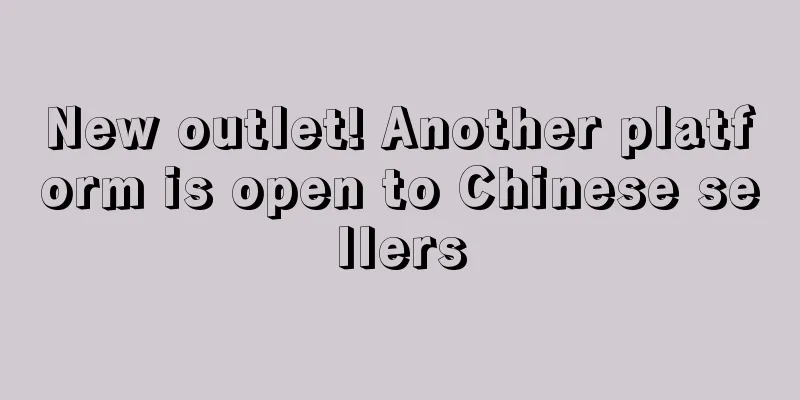 New outlet! Another platform is open to Chinese sellers