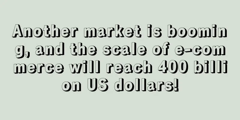 Another market is booming, and the scale of e-commerce will reach 400 billion US dollars!