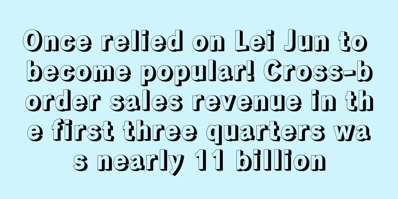 Once relied on Lei Jun to become popular! Cross-border sales revenue in the first three quarters was nearly 11 billion