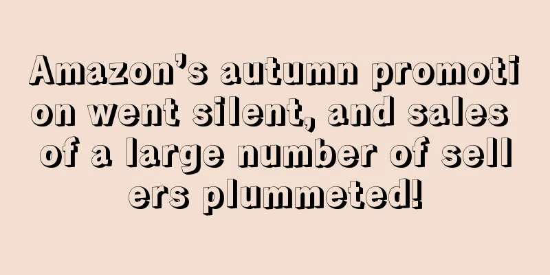 Amazon’s autumn promotion went silent, and sales of a large number of sellers plummeted!