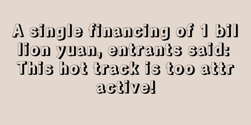A single financing of 1 billion yuan, entrants said: This hot track is too attractive!