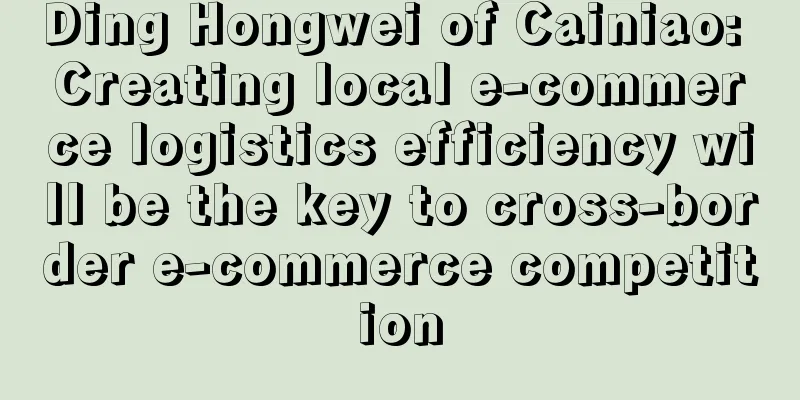 Ding Hongwei of Cainiao: Creating local e-commerce logistics efficiency will be the key to cross-border e-commerce competition