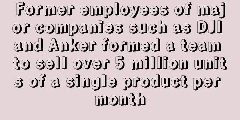 Former employees of major companies such as DJI and Anker formed a team to sell over 5 million units of a single product per month