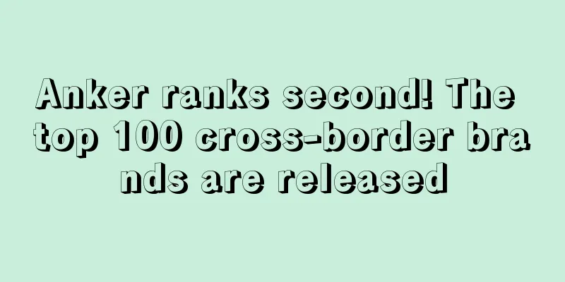 Anker ranks second! The top 100 cross-border brands are released