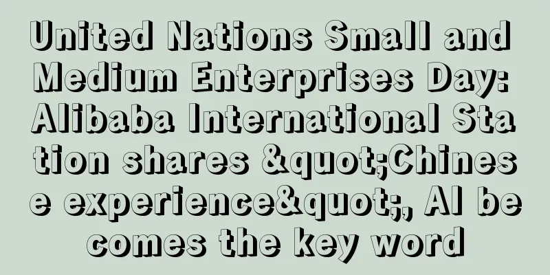 United Nations Small and Medium Enterprises Day: Alibaba International Station shares "Chinese experience", AI becomes the key word