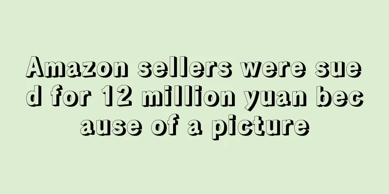 Amazon sellers were sued for 12 million yuan because of a picture