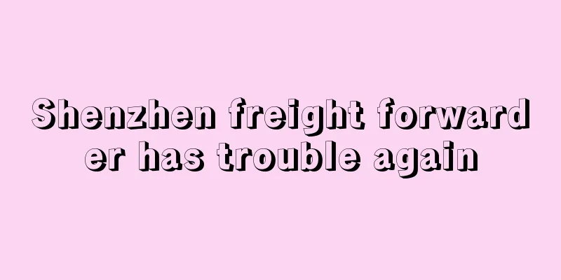 Shenzhen freight forwarder has trouble again