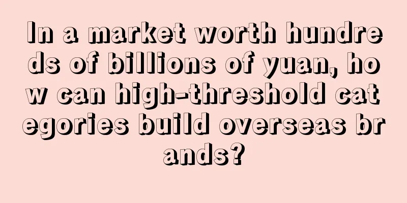 In a market worth hundreds of billions of yuan, how can high-threshold categories build overseas brands?