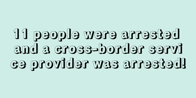 11 people were arrested and a cross-border service provider was arrested!