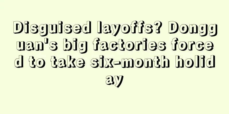 Disguised layoffs? Dongguan's big factories forced to take six-month holiday
