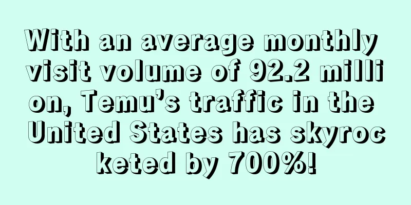 With an average monthly visit volume of 92.2 million, Temu’s traffic in the United States has skyrocketed by 700%!