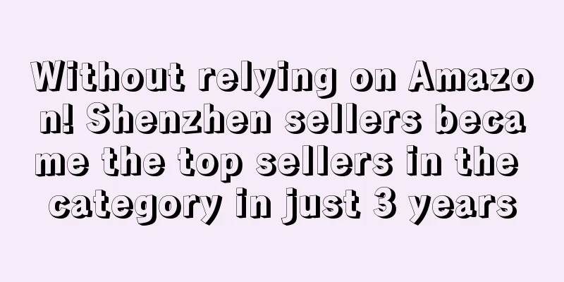 Without relying on Amazon! Shenzhen sellers became the top sellers in the category in just 3 years