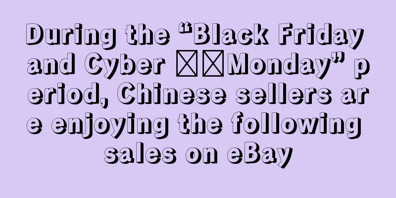 During the “Black Friday and Cyber ​​Monday” period, Chinese sellers are enjoying the following sales on eBay