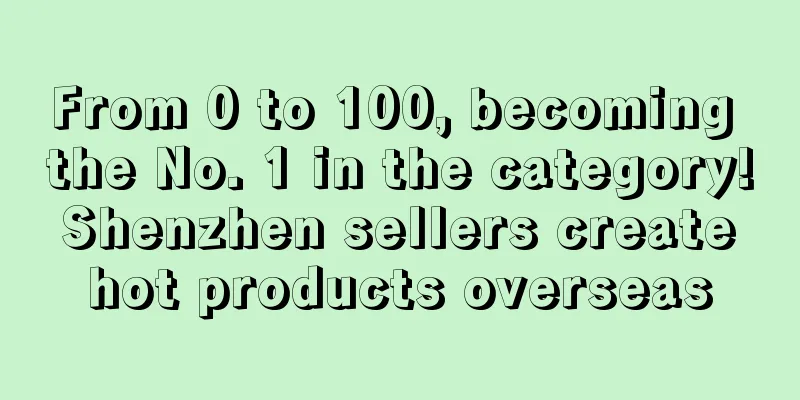 From 0 to 100, becoming the No. 1 in the category! Shenzhen sellers create hot products overseas