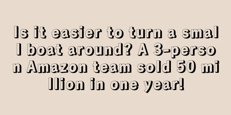 Is it easier to turn a small boat around? A 3-person Amazon team sold 50 million in one year!