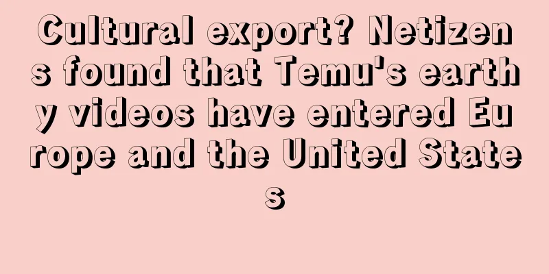 Cultural export? Netizens found that Temu's earthy videos have entered Europe and the United States