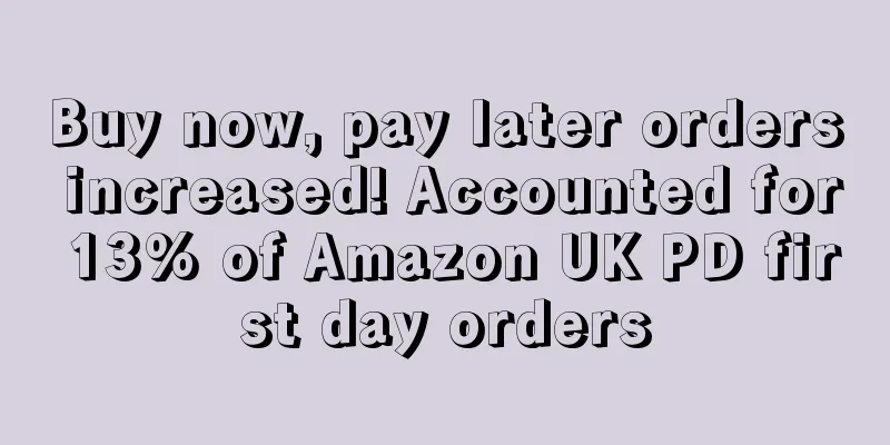 Buy now, pay later orders increased! Accounted for 13% of Amazon UK PD first day orders