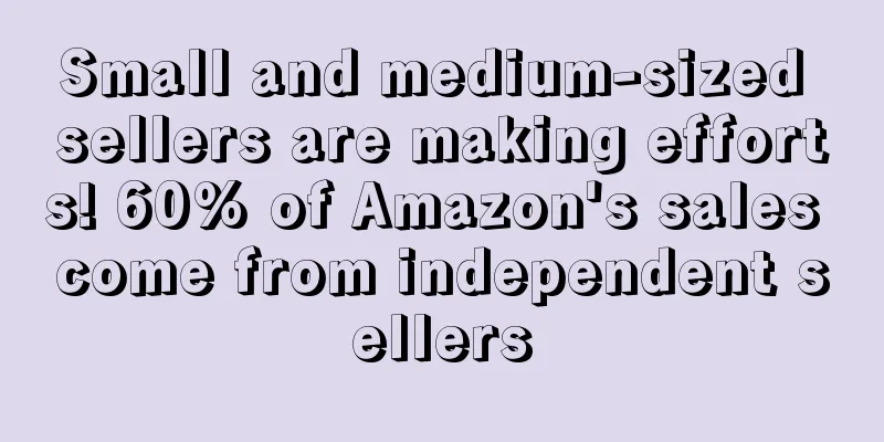Small and medium-sized sellers are making efforts! 60% of Amazon's sales come from independent sellers