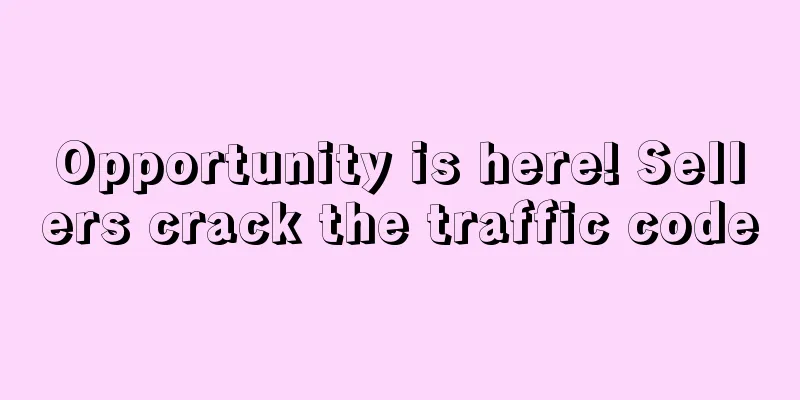 Opportunity is here! Sellers crack the traffic code