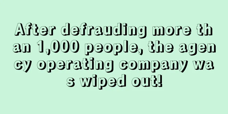 After defrauding more than 1,000 people, the agency operating company was wiped out!