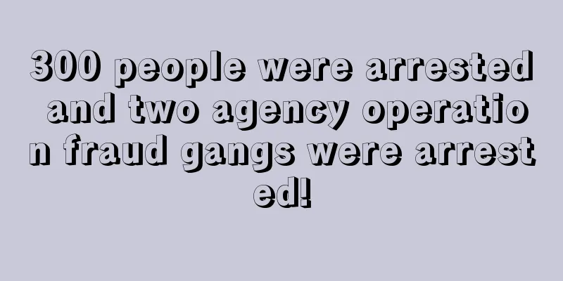 300 people were arrested and two agency operation fraud gangs were arrested!