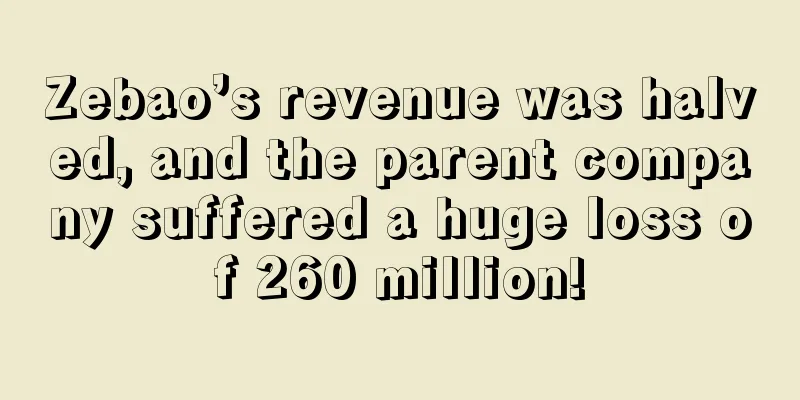 Zebao’s revenue was halved, and the parent company suffered a huge loss of 260 million!
