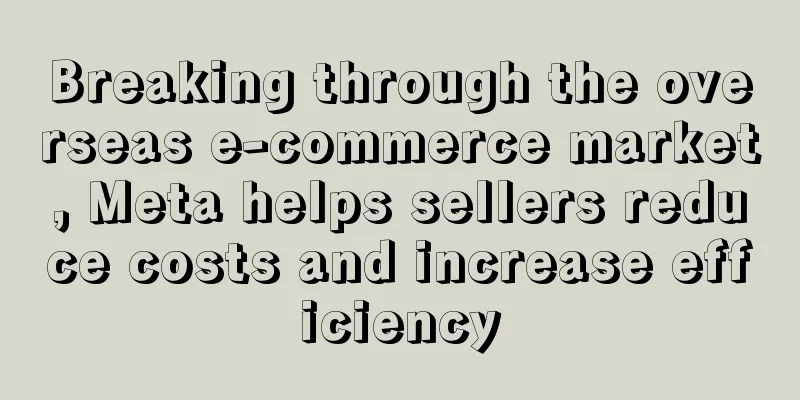 Breaking through the overseas e-commerce market, Meta helps sellers reduce costs and increase efficiency