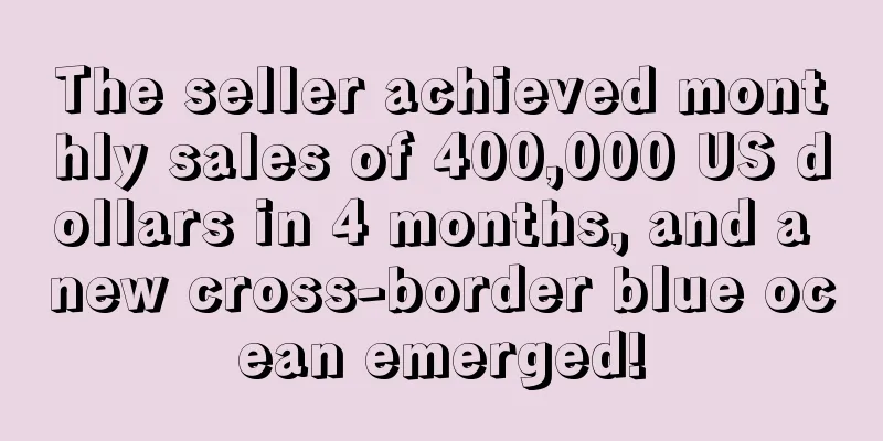 The seller achieved monthly sales of 400,000 US dollars in 4 months, and a new cross-border blue ocean emerged!