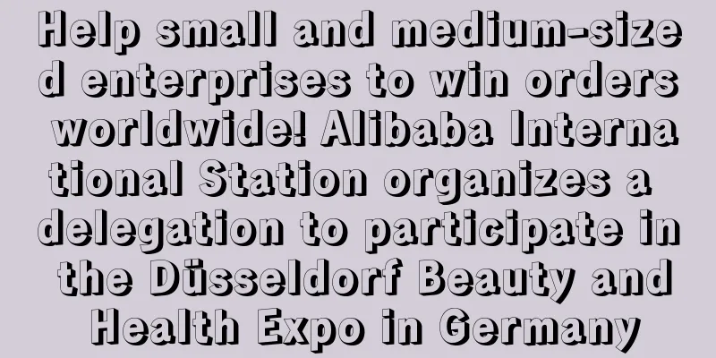 Help small and medium-sized enterprises to win orders worldwide! Alibaba International Station organizes a delegation to participate in the Düsseldorf Beauty and Health Expo in Germany