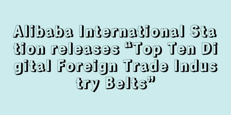 Alibaba International Station releases “Top Ten Digital Foreign Trade Industry Belts”
