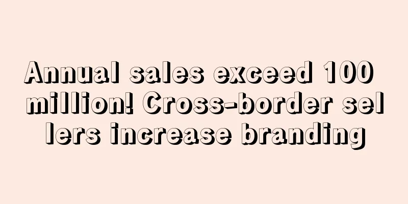 Annual sales exceed 100 million! Cross-border sellers increase branding