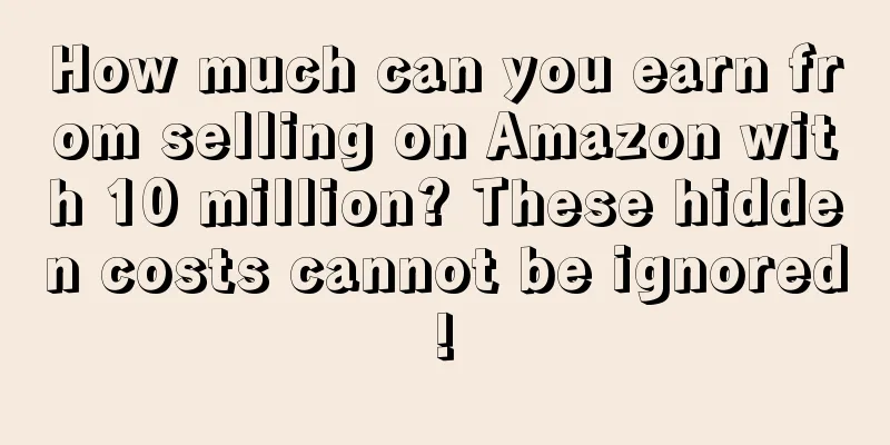 How much can you earn from selling on Amazon with 10 million? These hidden costs cannot be ignored!