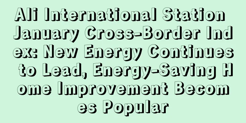 Ali International Station January Cross-Border Index: New Energy Continues to Lead, Energy-Saving Home Improvement Becomes Popular
