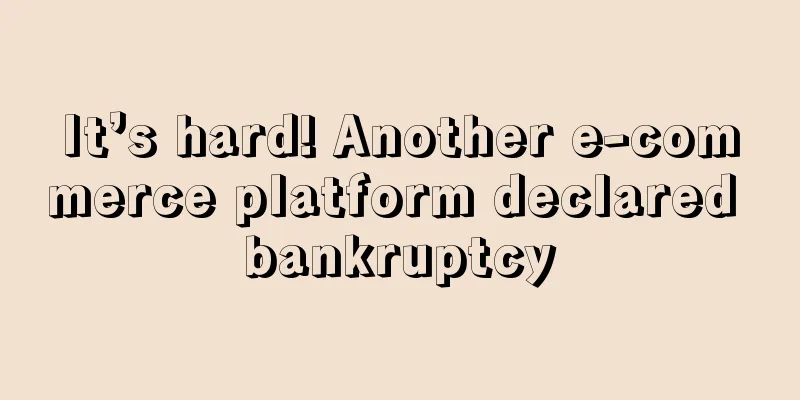 It’s hard! Another e-commerce platform declared bankruptcy