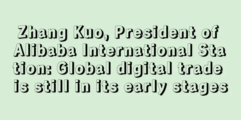 Zhang Kuo, President of Alibaba International Station: Global digital trade is still in its early stages