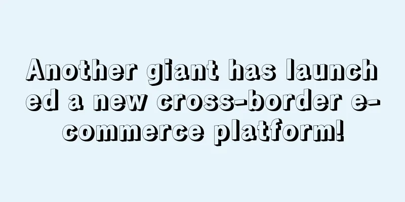 Another giant has launched a new cross-border e-commerce platform!