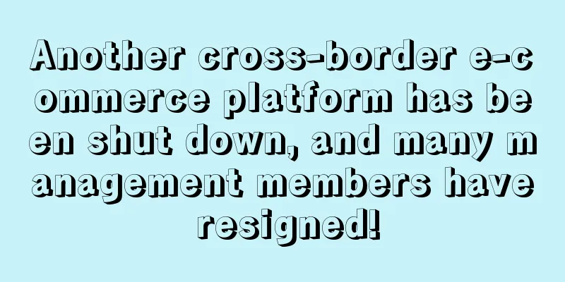 Another cross-border e-commerce platform has been shut down, and many management members have resigned!