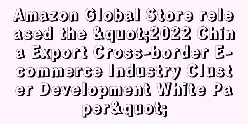 Amazon Global Store released the "2022 China Export Cross-border E-commerce Industry Cluster Development White Paper"