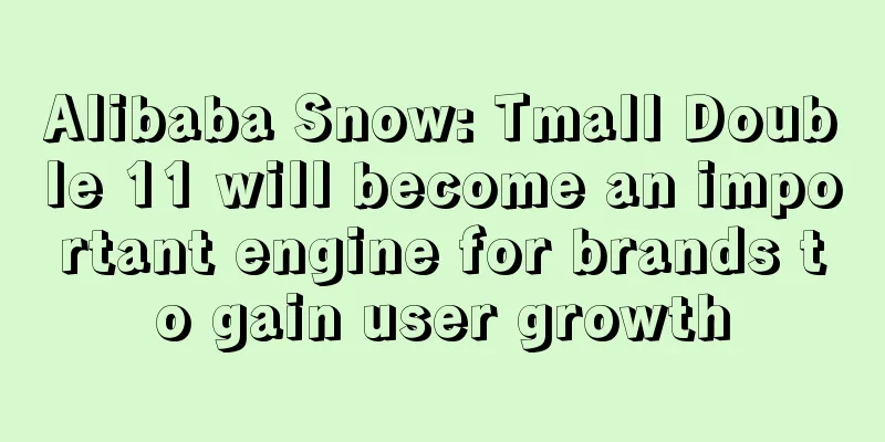 Alibaba Snow: Tmall Double 11 will become an important engine for brands to gain user growth