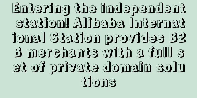 Entering the independent station! Alibaba International Station provides B2B merchants with a full set of private domain solutions