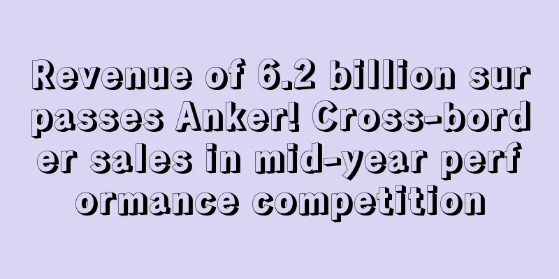 Revenue of 6.2 billion surpasses Anker! Cross-border sales in mid-year performance competition