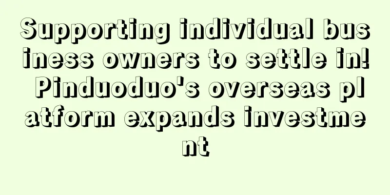 Supporting individual business owners to settle in! Pinduoduo's overseas platform expands investment