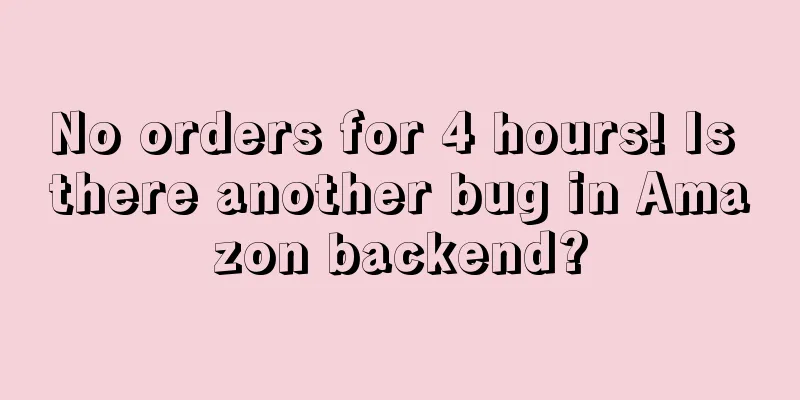No orders for 4 hours! Is there another bug in Amazon backend?