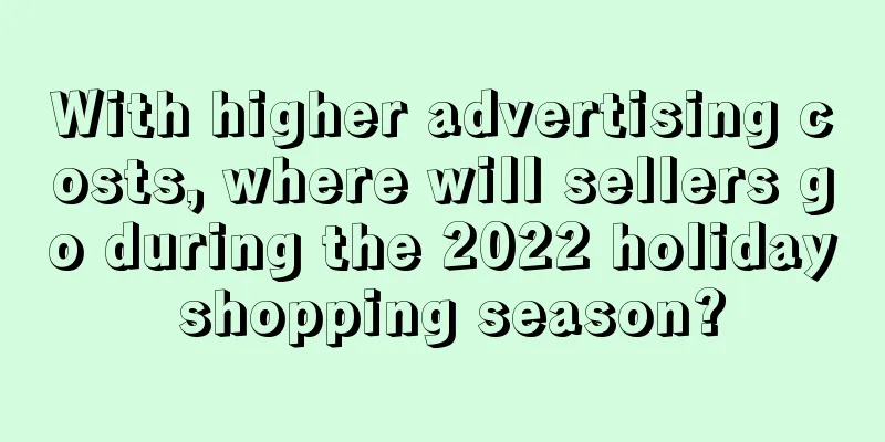 With higher advertising costs, where will sellers go during the 2022 holiday shopping season?