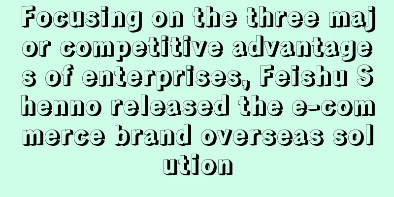 Focusing on the three major competitive advantages of enterprises, Feishu Shenno released the e-commerce brand overseas solution