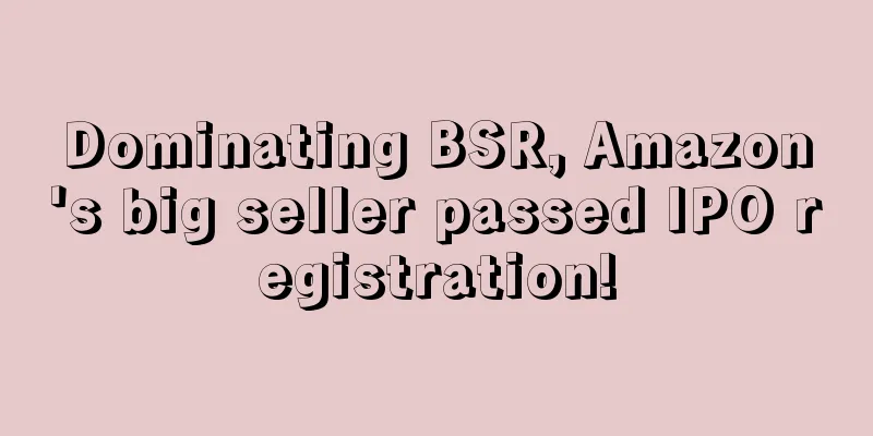 Dominating BSR, Amazon's big seller passed IPO registration!